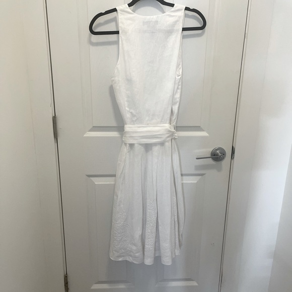 Ralph Lauren sleeveless white linen midi dress - Picture 2 of 7